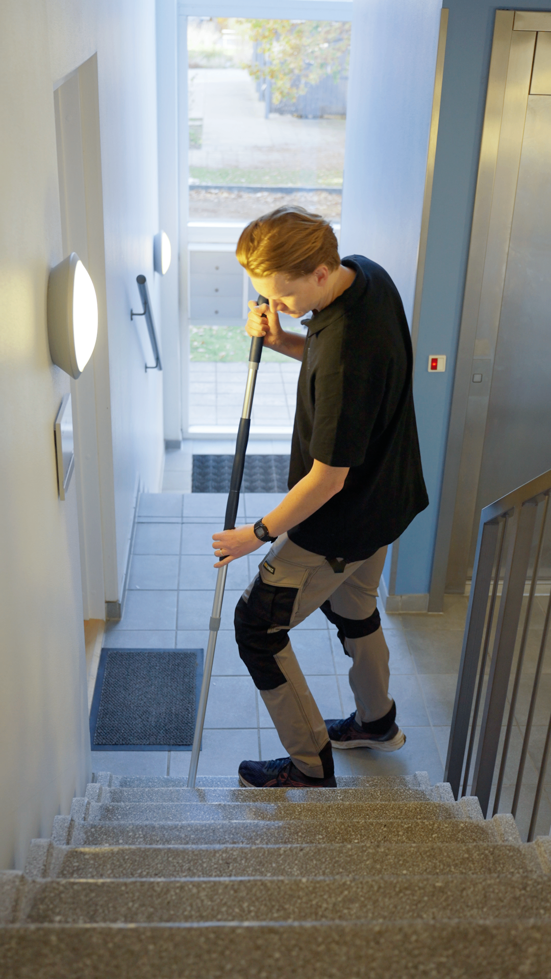 Detaljebillede af trappevask